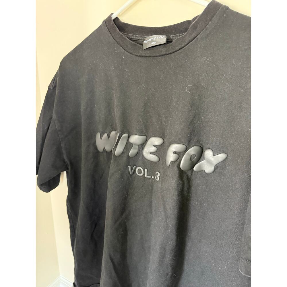 White Fox Vol. 3 Black Heavyweight Oversized T-Shirt Preppy Summer Casual- S/M - Picture 5 of 10